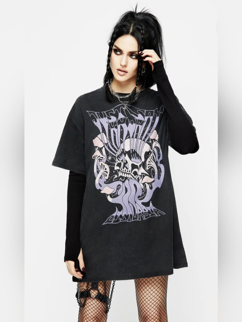 Disturbia Just Say Know Mushroom Tee Dress